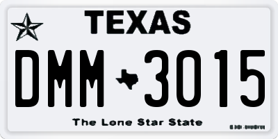TX license plate DMM3015