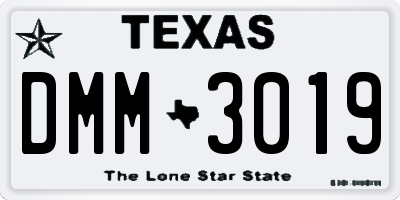 TX license plate DMM3019