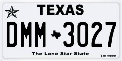 TX license plate DMM3027