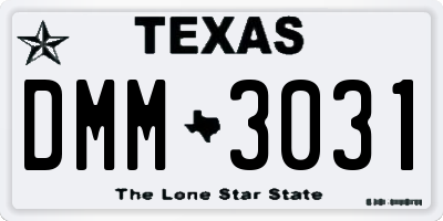 TX license plate DMM3031