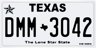 TX license plate DMM3042