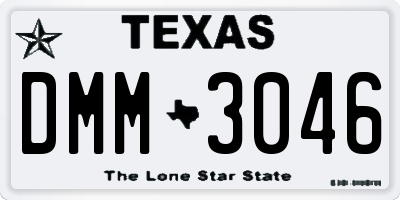 TX license plate DMM3046