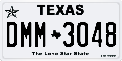 TX license plate DMM3048