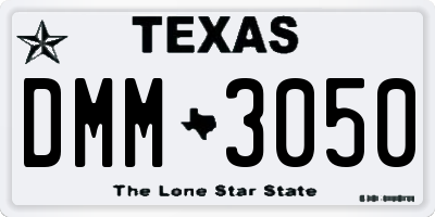 TX license plate DMM3050