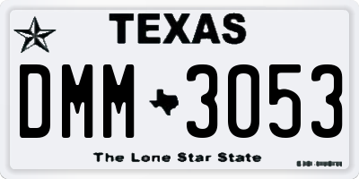 TX license plate DMM3053