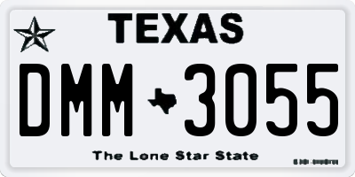 TX license plate DMM3055