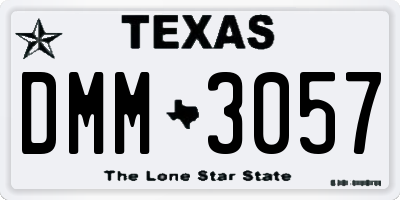 TX license plate DMM3057