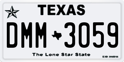 TX license plate DMM3059