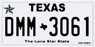 TX license plate DMM3061