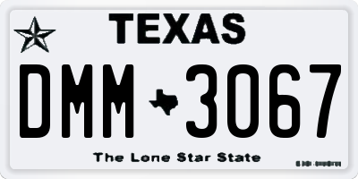 TX license plate DMM3067