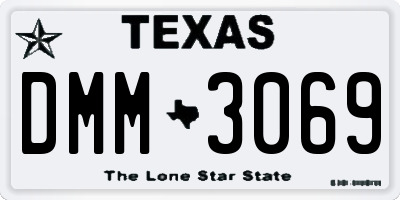 TX license plate DMM3069