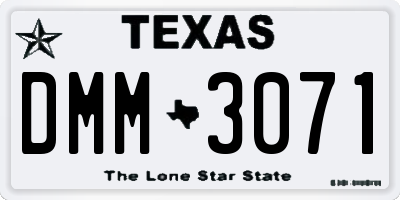 TX license plate DMM3071
