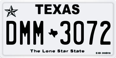 TX license plate DMM3072