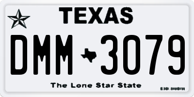 TX license plate DMM3079