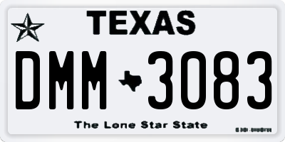 TX license plate DMM3083