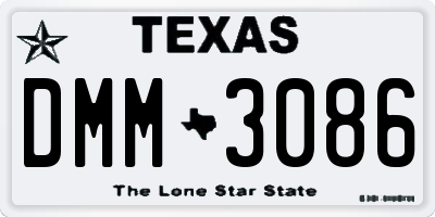 TX license plate DMM3086