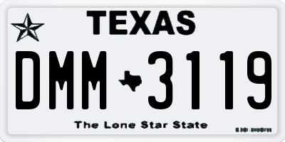 TX license plate DMM3119