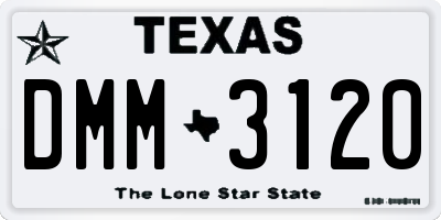 TX license plate DMM3120