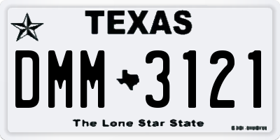 TX license plate DMM3121
