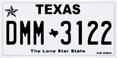 TX license plate DMM3122