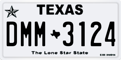 TX license plate DMM3124