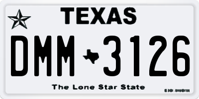 TX license plate DMM3126