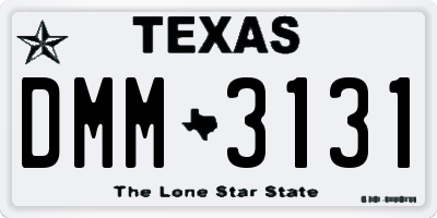 TX license plate DMM3131