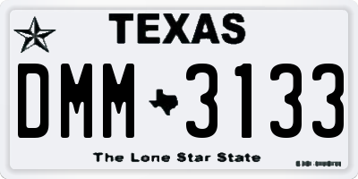 TX license plate DMM3133