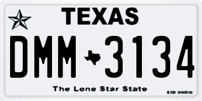 TX license plate DMM3134