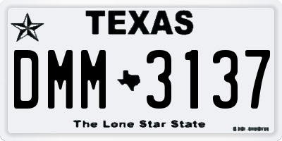 TX license plate DMM3137