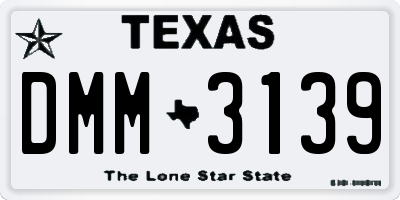 TX license plate DMM3139