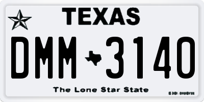 TX license plate DMM3140