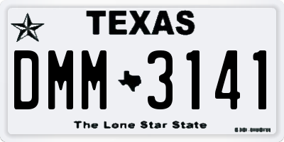 TX license plate DMM3141