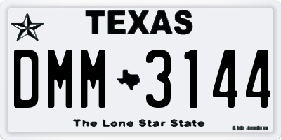 TX license plate DMM3144