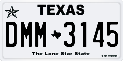 TX license plate DMM3145