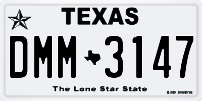 TX license plate DMM3147