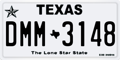 TX license plate DMM3148