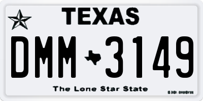 TX license plate DMM3149