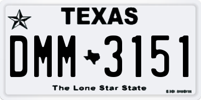 TX license plate DMM3151