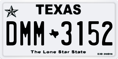 TX license plate DMM3152