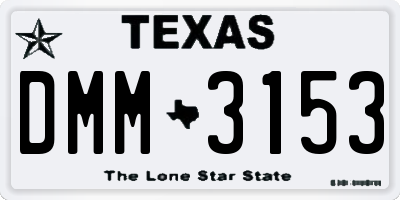 TX license plate DMM3153