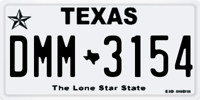 TX license plate DMM3154