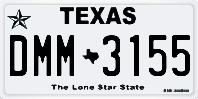 TX license plate DMM3155