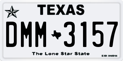 TX license plate DMM3157