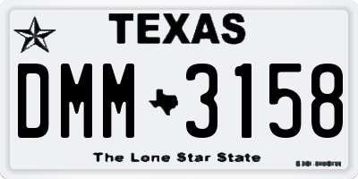 TX license plate DMM3158