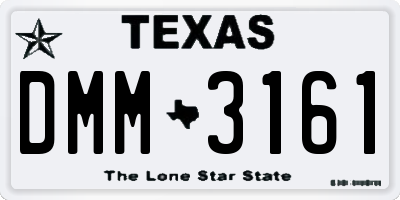TX license plate DMM3161