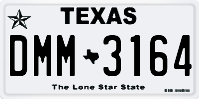 TX license plate DMM3164