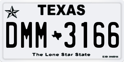 TX license plate DMM3166