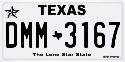 TX license plate DMM3167