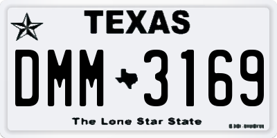 TX license plate DMM3169